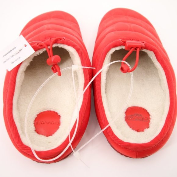 NWT Coach Rachelle Slippers Red Puffer Slip On Multiple Sizes Available - Picture 8 of 12